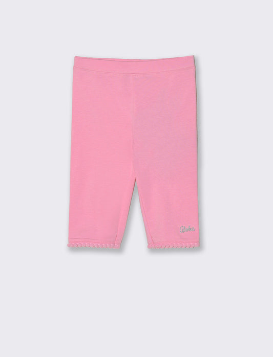 Leggings al ginocchio con ricamo e passamaneria - Rosso