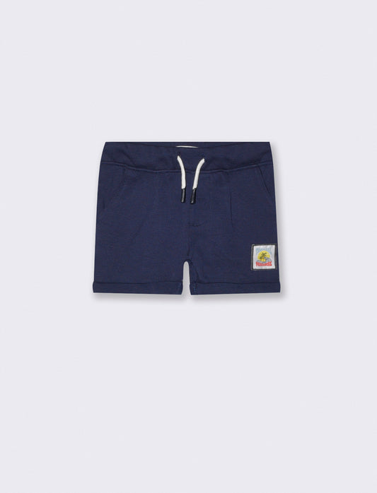 Bermuda in piquet con coulisse ed etichetta - Blue