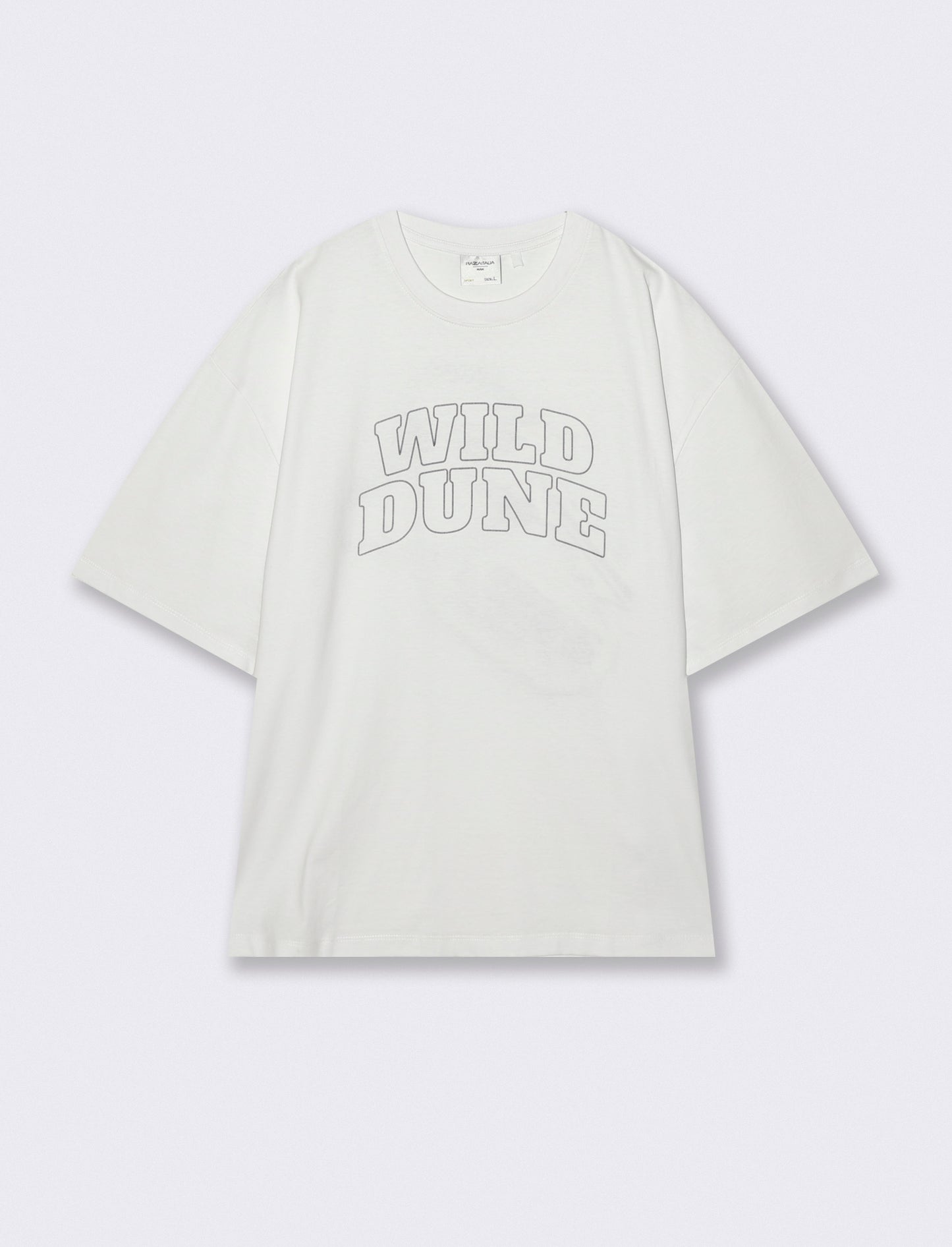 Cotton T-shirt with embroidered effect print - White
