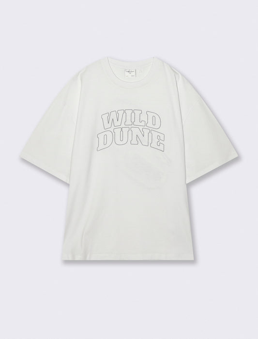 T-shirt cotone con stampa effetto ricamo - Bianco