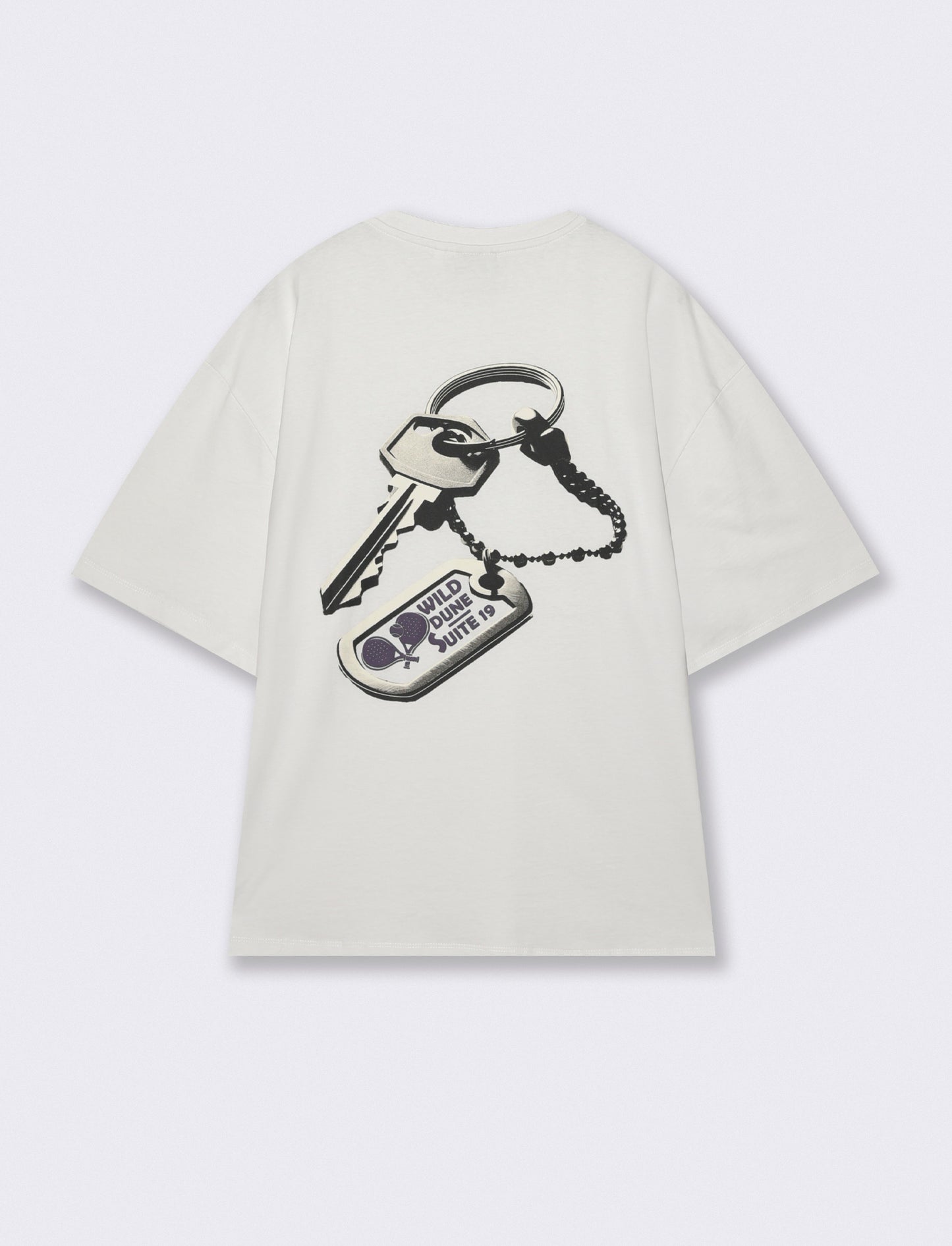 Cotton T-shirt with embroidered effect print - White
