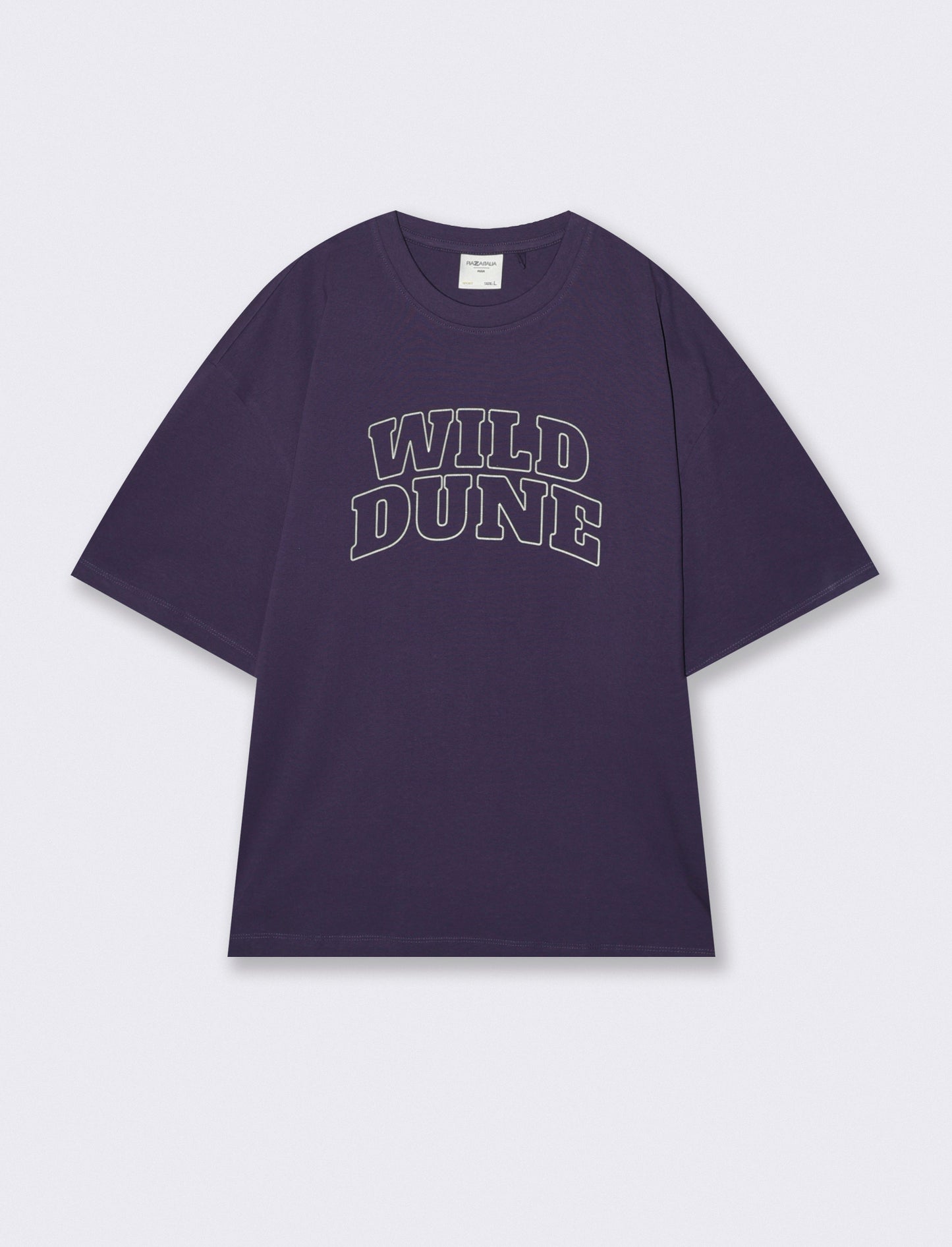 T-shirt cotone con stampa effetto ricamo - Viola