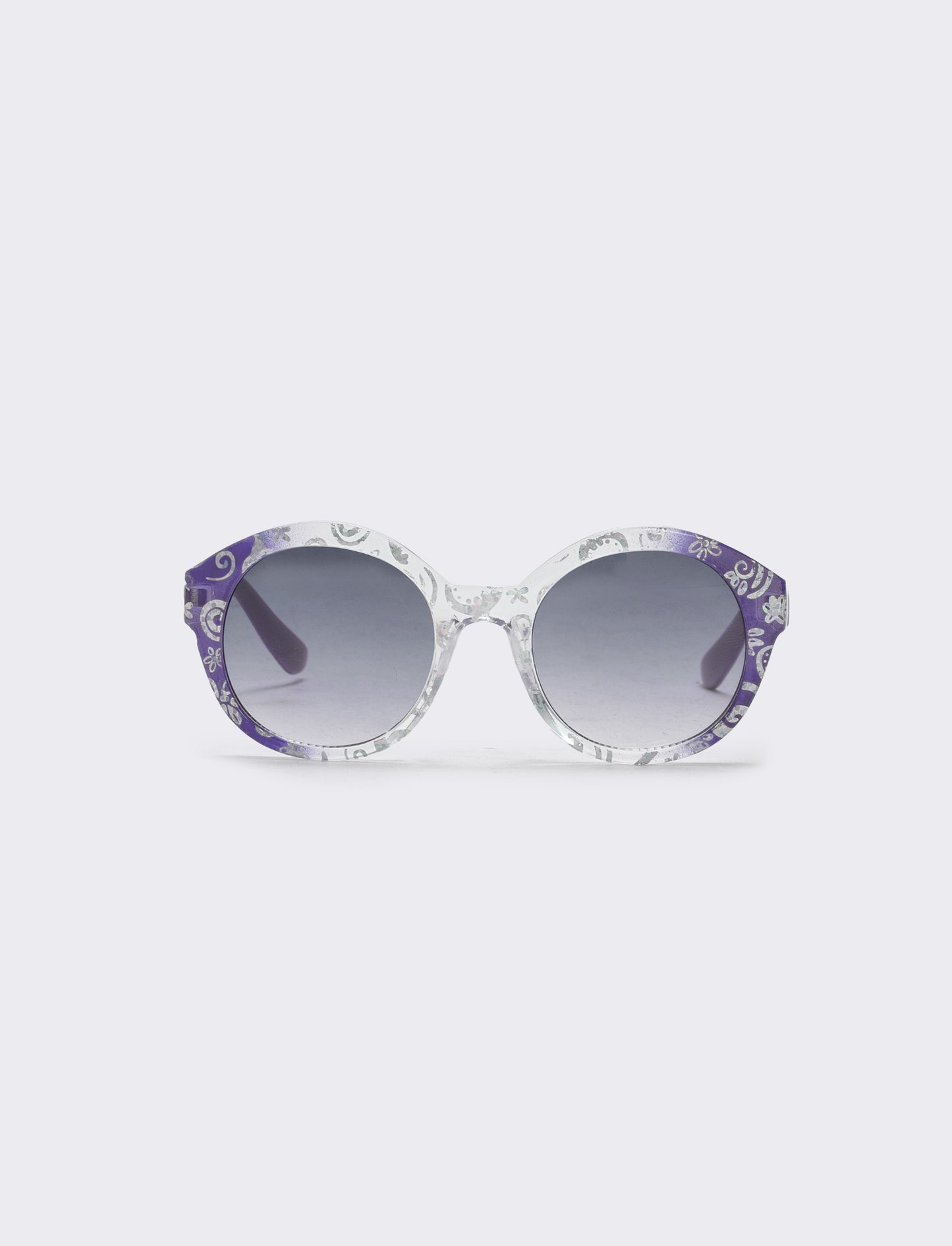 Round glasses with sparkling glitter - Purple