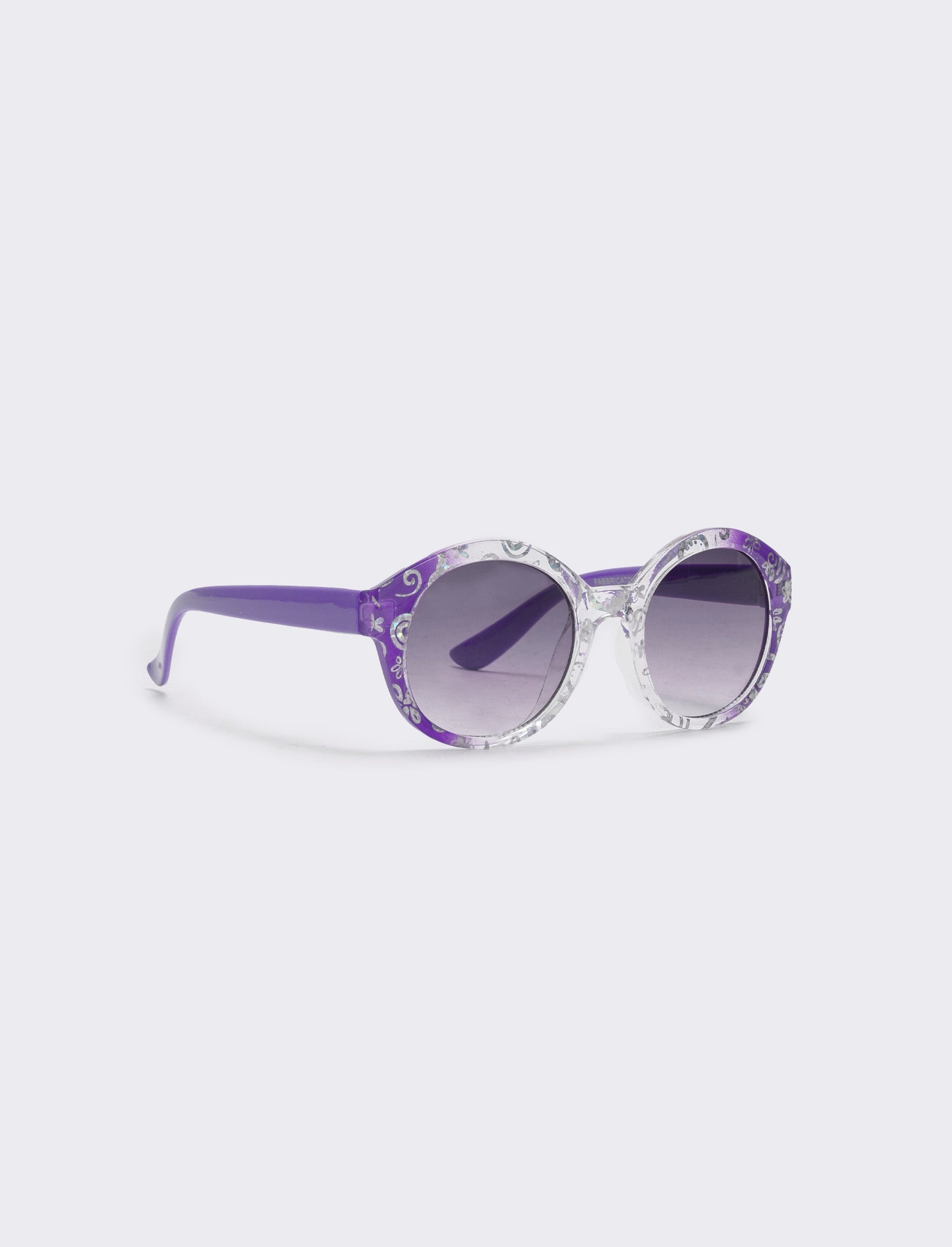 Round glasses with sparkling glitter - Purple