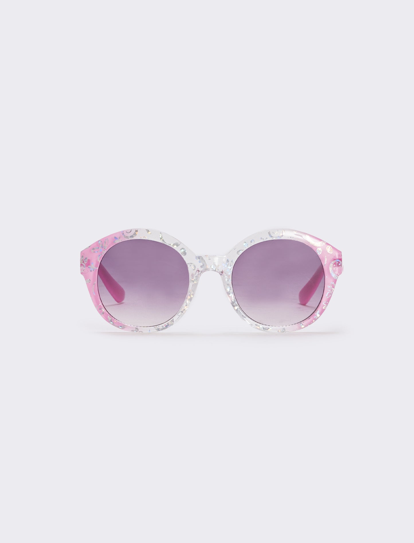 Round glasses with sparkling glitter - Pink