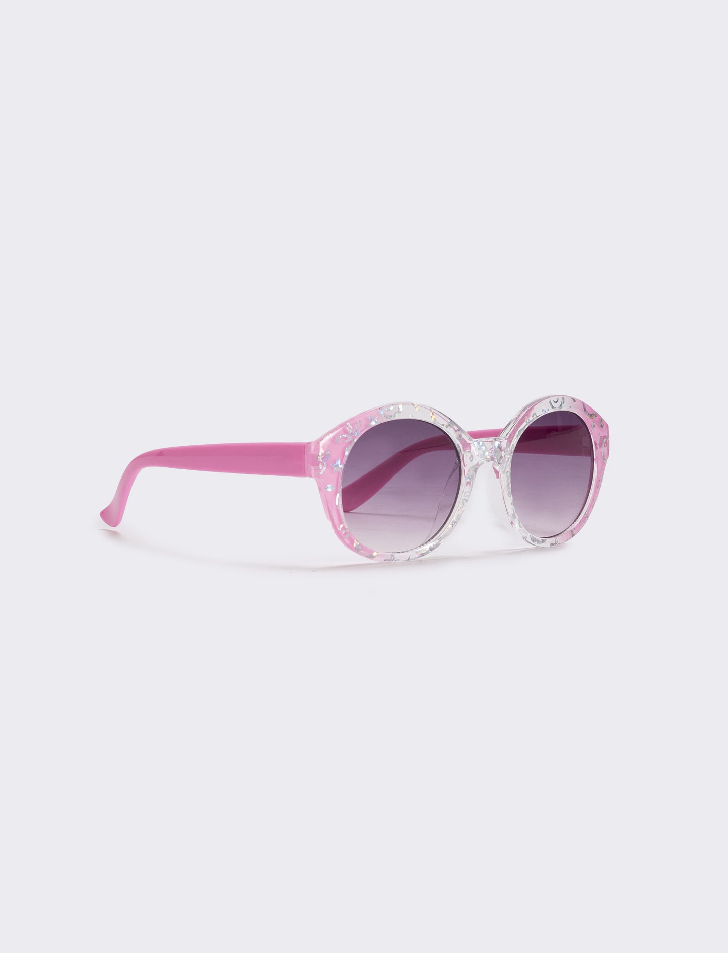 Round glasses with sparkling glitter - Pink