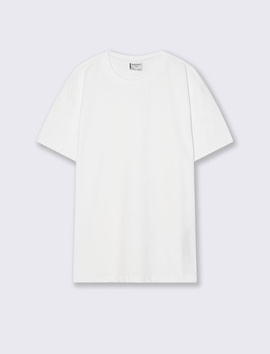 T-shirt girocollo in tessuto premium - Bianco