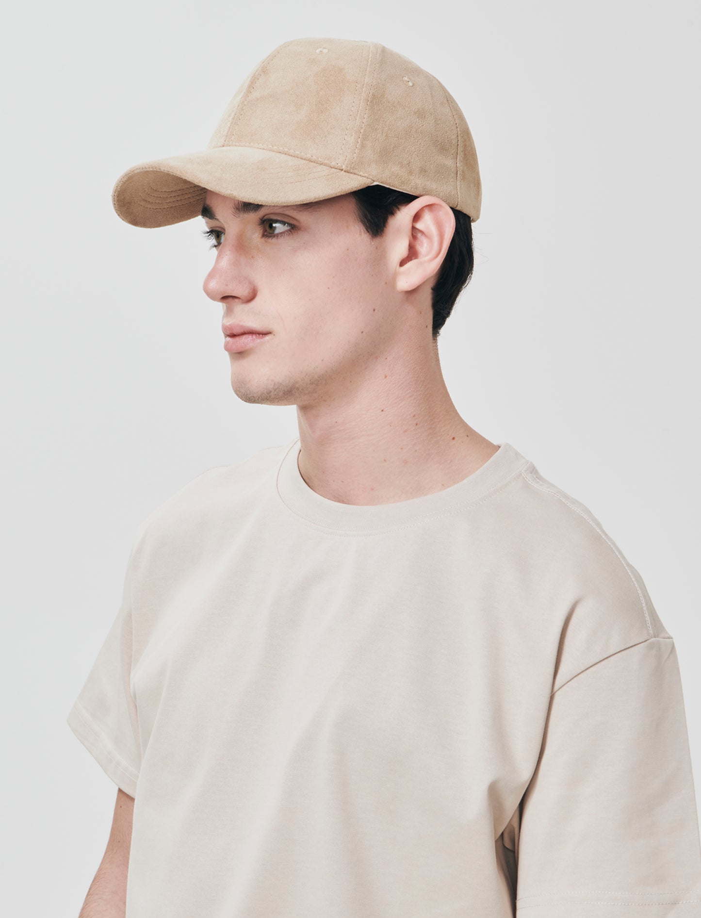 T-shirt girocollo in tessuto premium - Beige