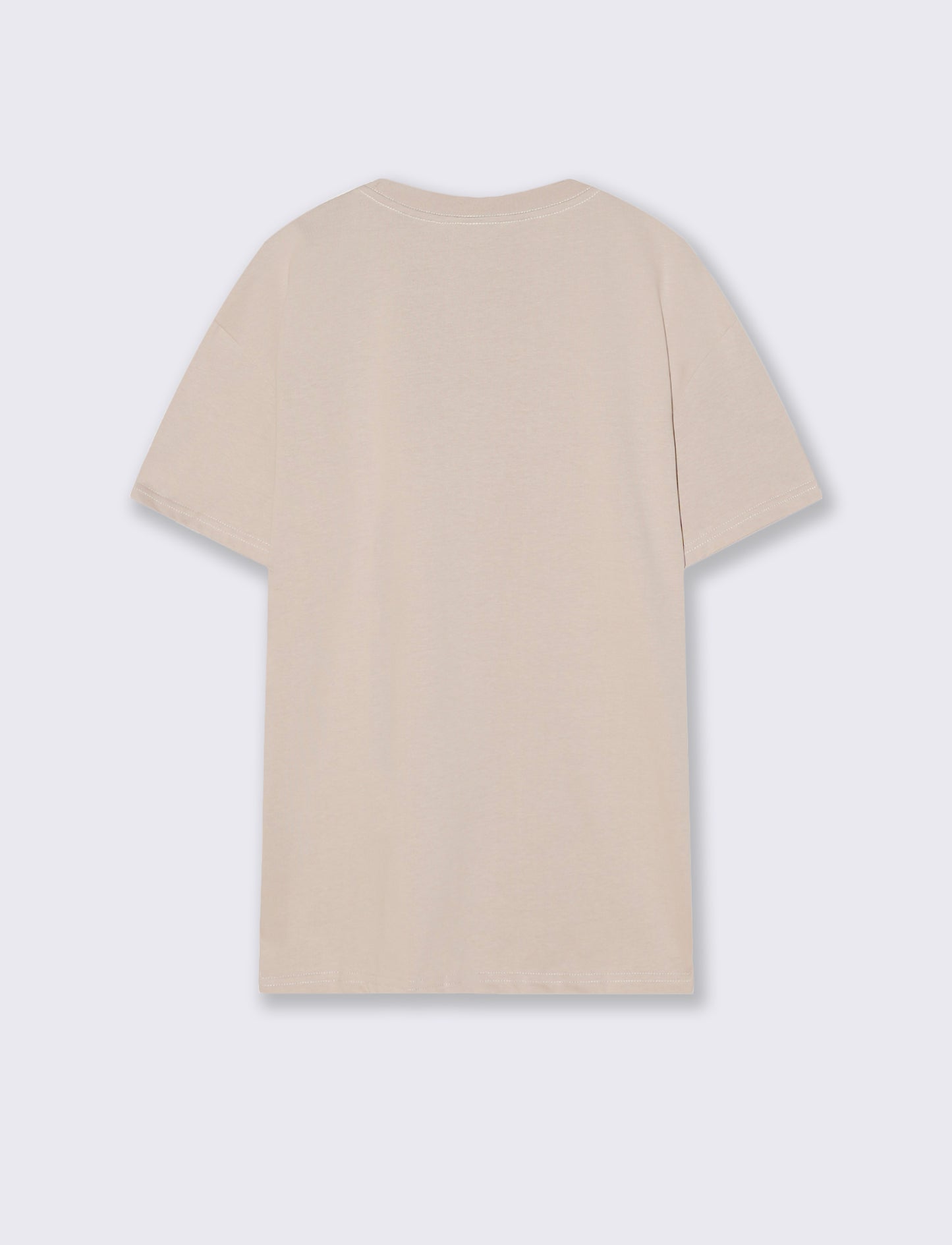 T-shirt girocollo in tessuto premium - Beige