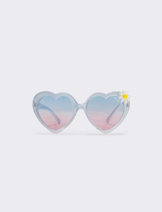 Occhiali sole cuore per bambina - Celeste