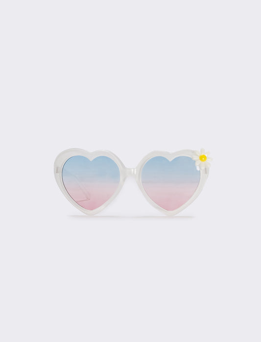Occhiali sole cuore per bambina - Bianco