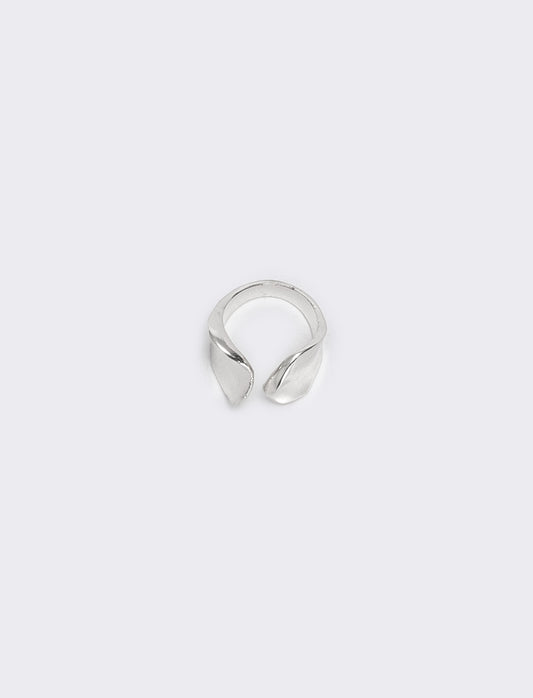 Anello incavo con due fascioni eleganti - Argento