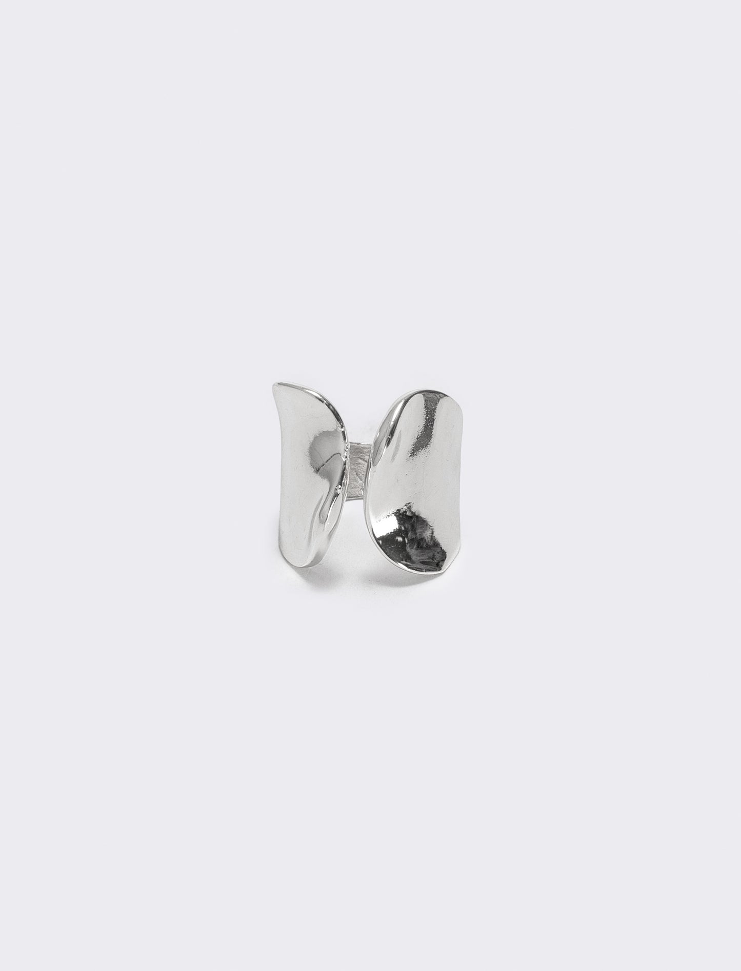 Anello incavo con due fascioni eleganti - Argento