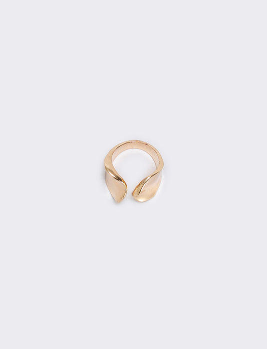 Anello incavo con due fascioni eleganti - Oro