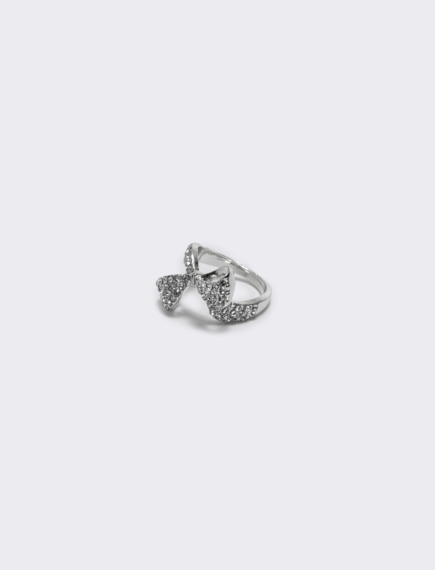 Anello fiocco con strass - Argento