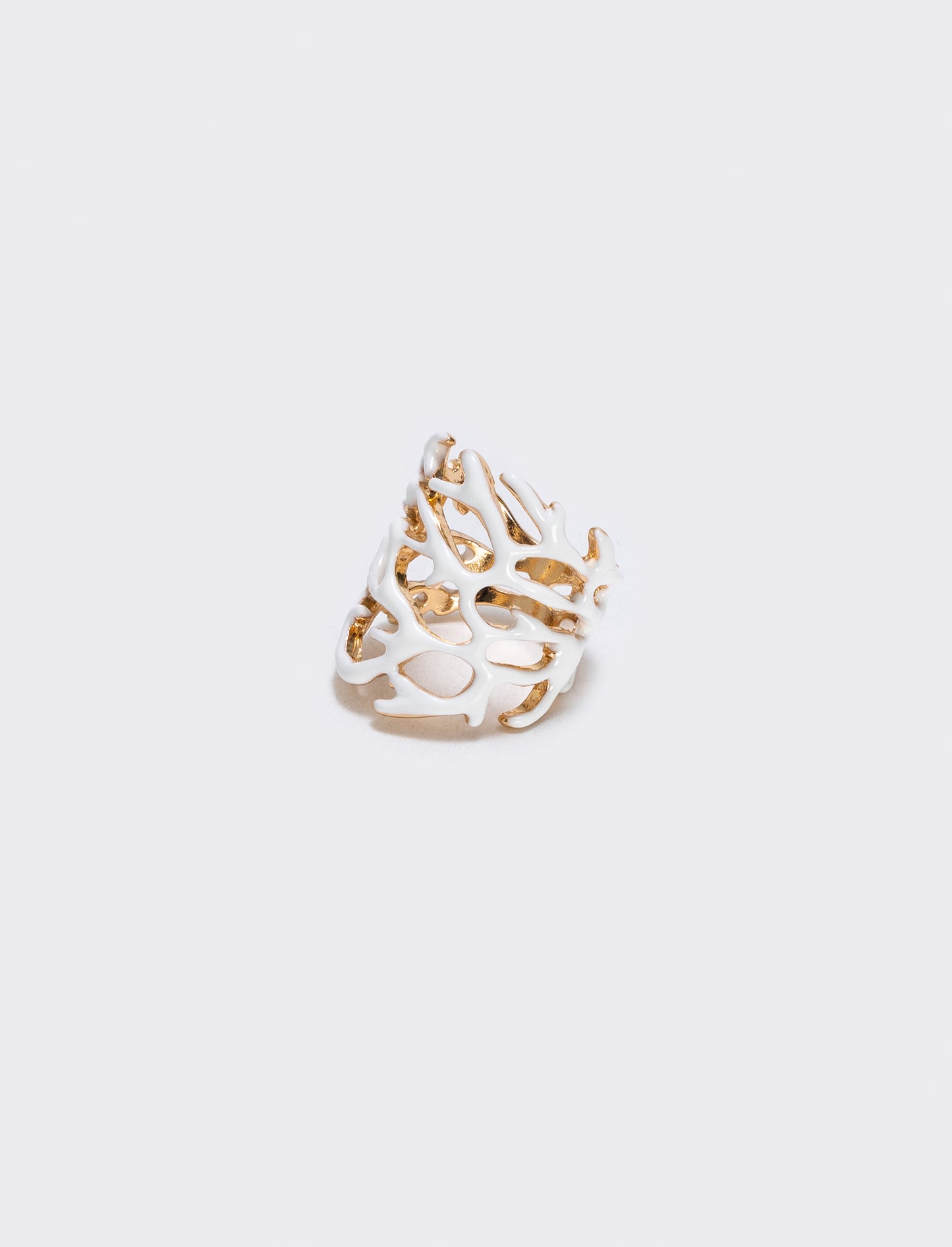 Anello con rami di corallo - Bianco