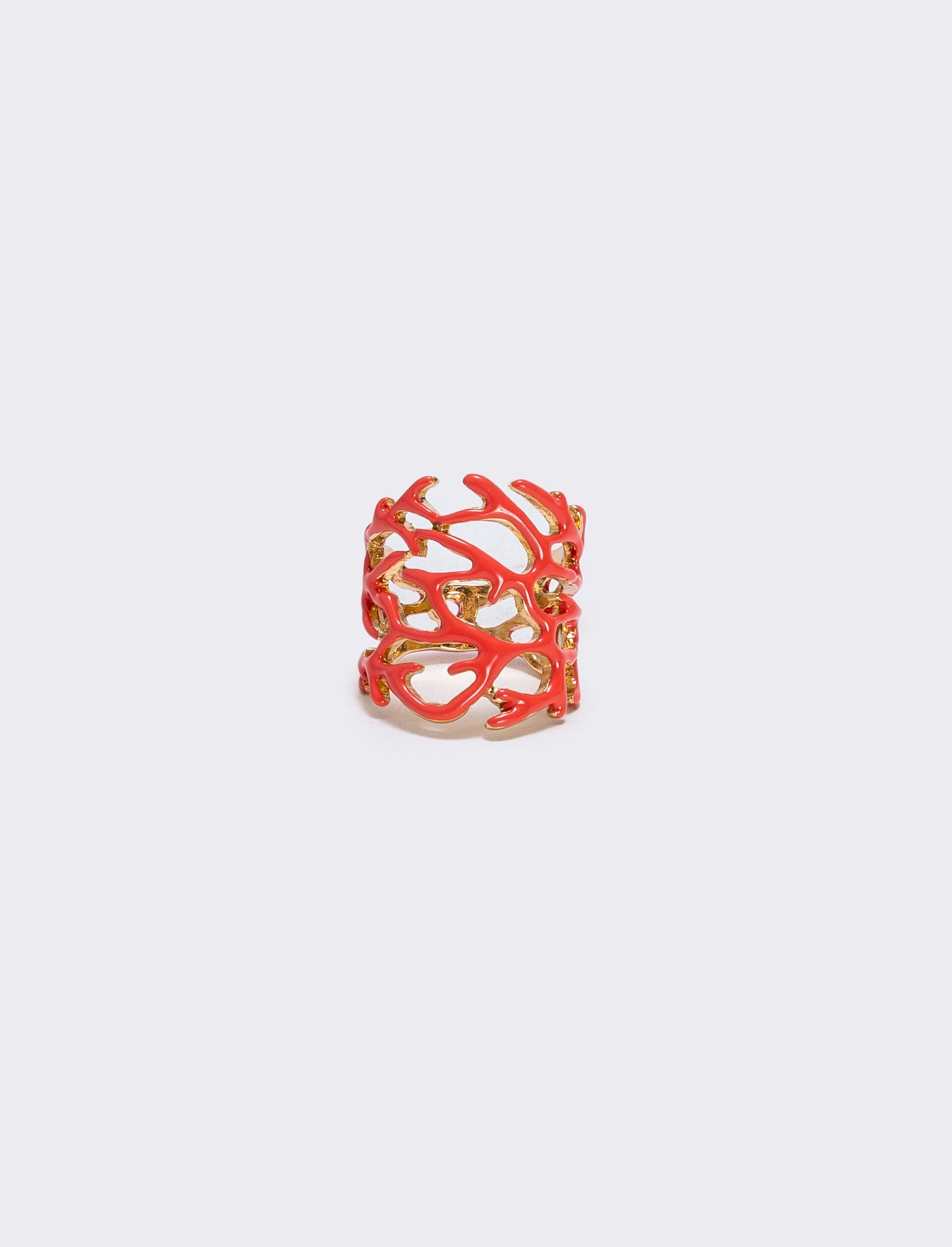 Anello con rami di corallo - Arancio