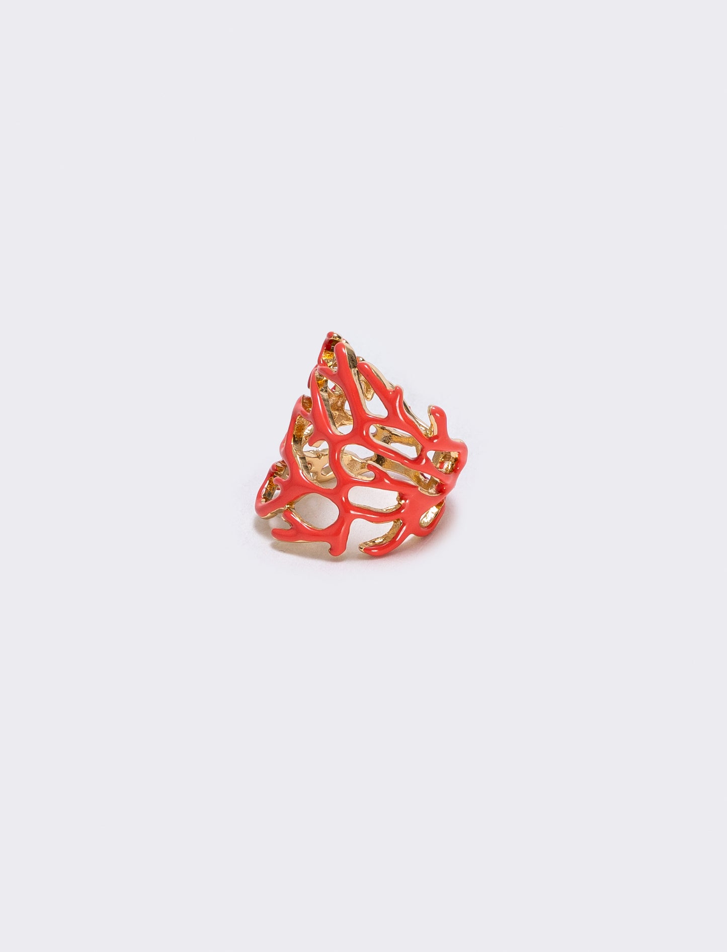 Anello con rami di corallo - Arancio