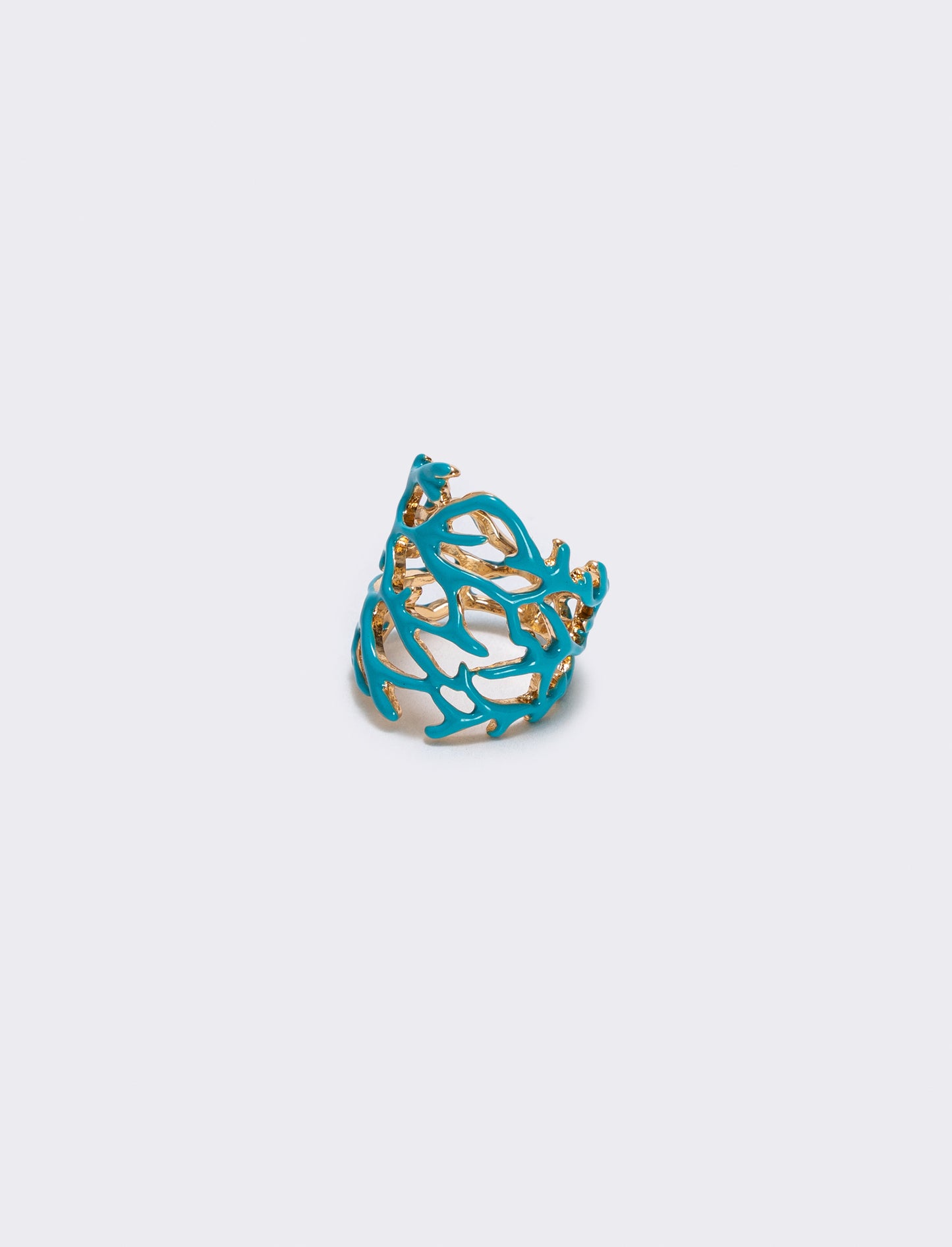 Anello con rami di corallo - Turchese