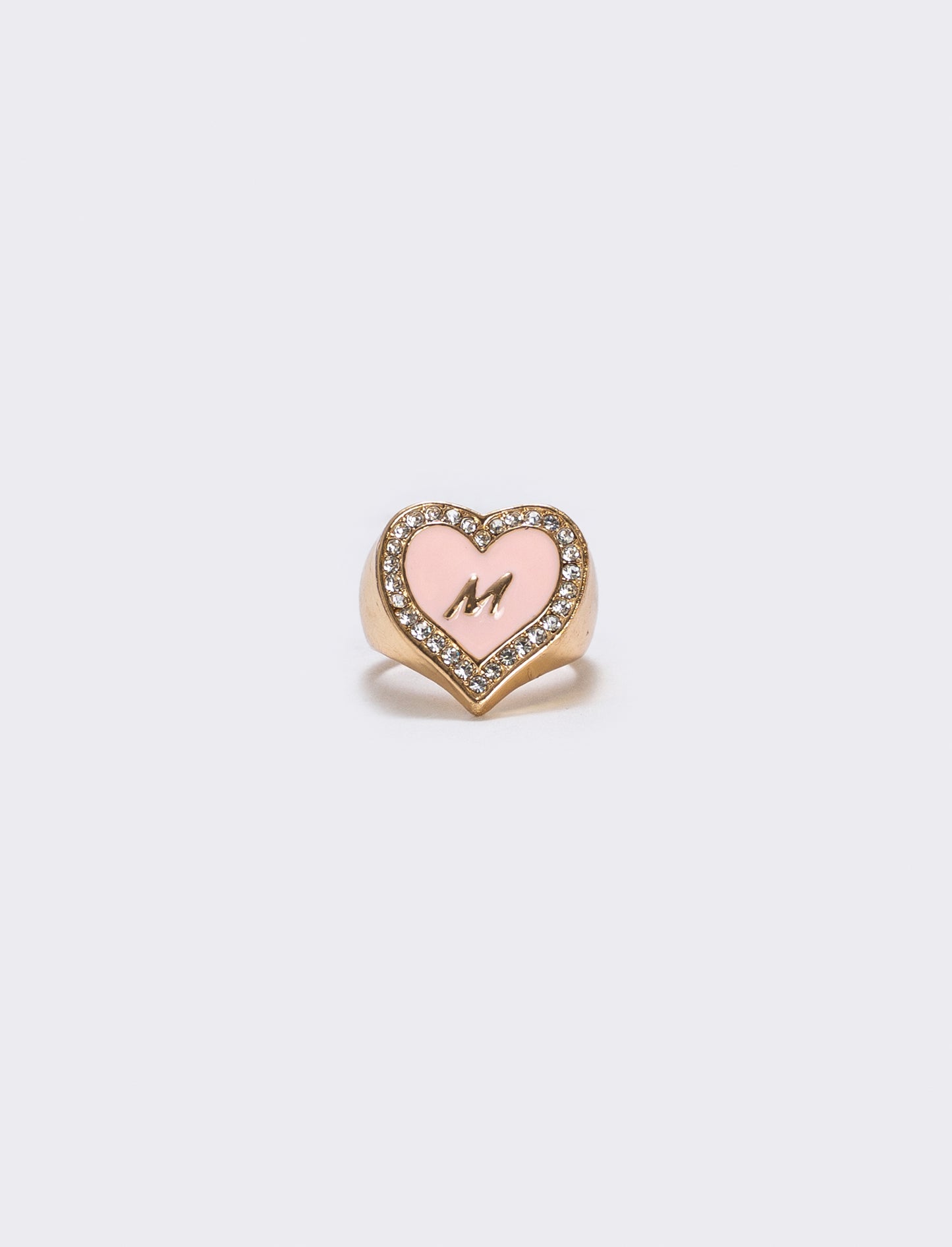 Anello cuore smaltato con strass - Var 5