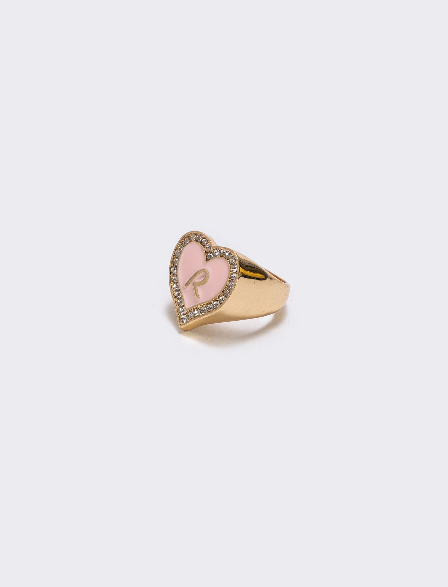 Anello cuore smaltato con strass - Var 6