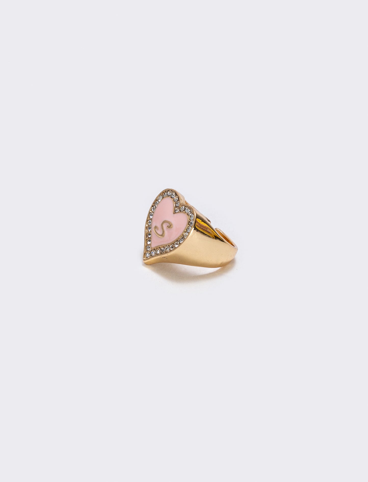 Anello cuore smaltato con strass - Var 7