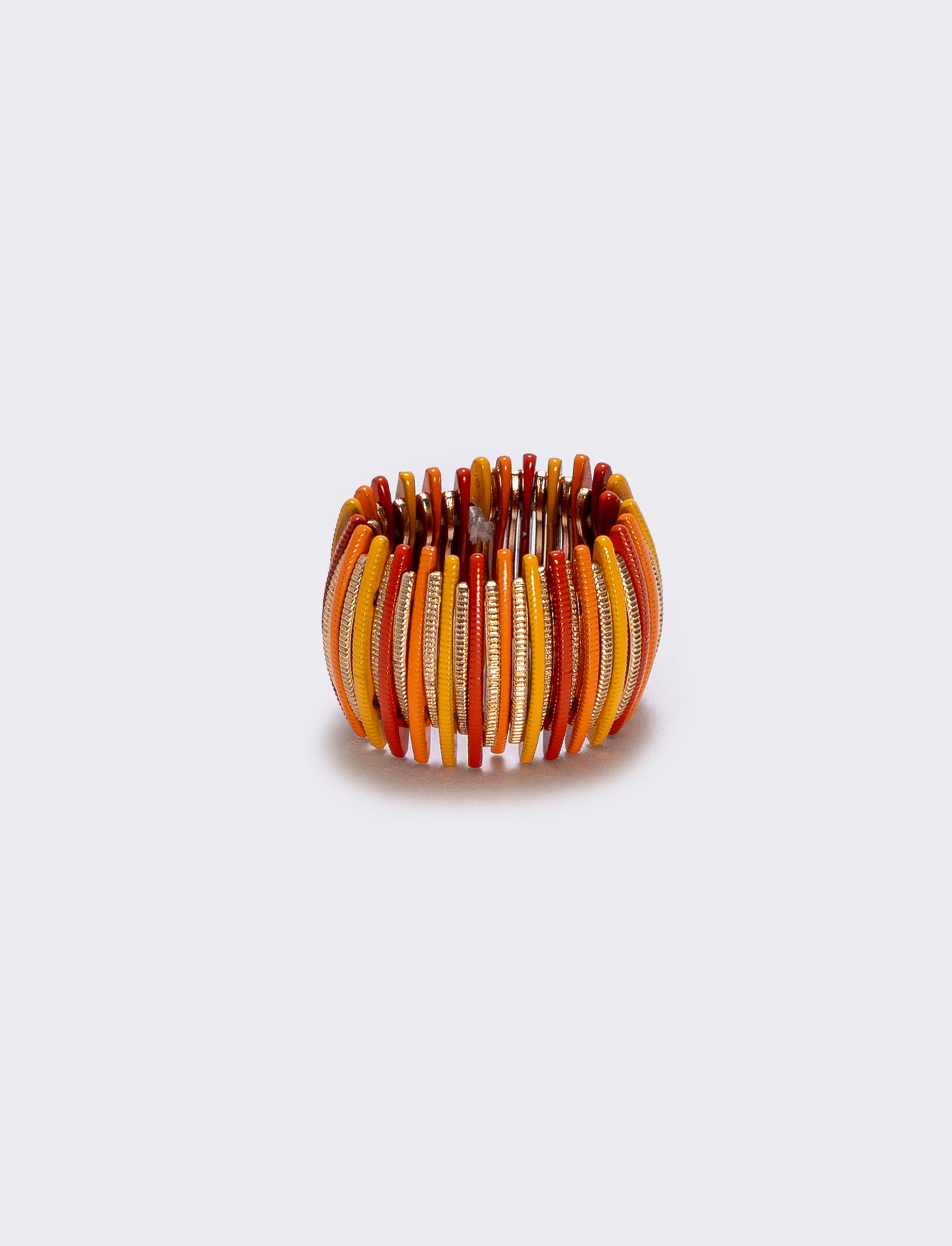 Anello elastico con barrette colorate - Arancio