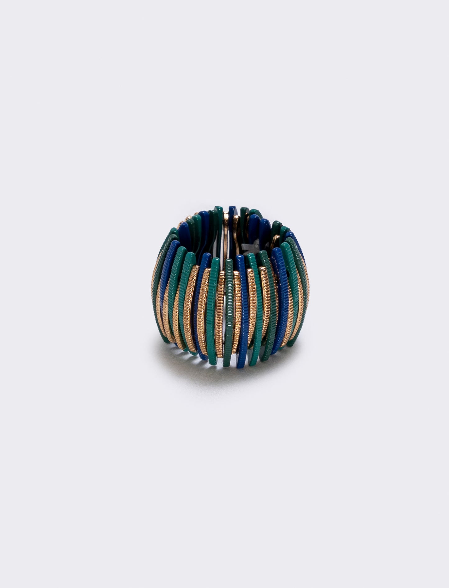 Anello elastico con barrette colorate - Turchese