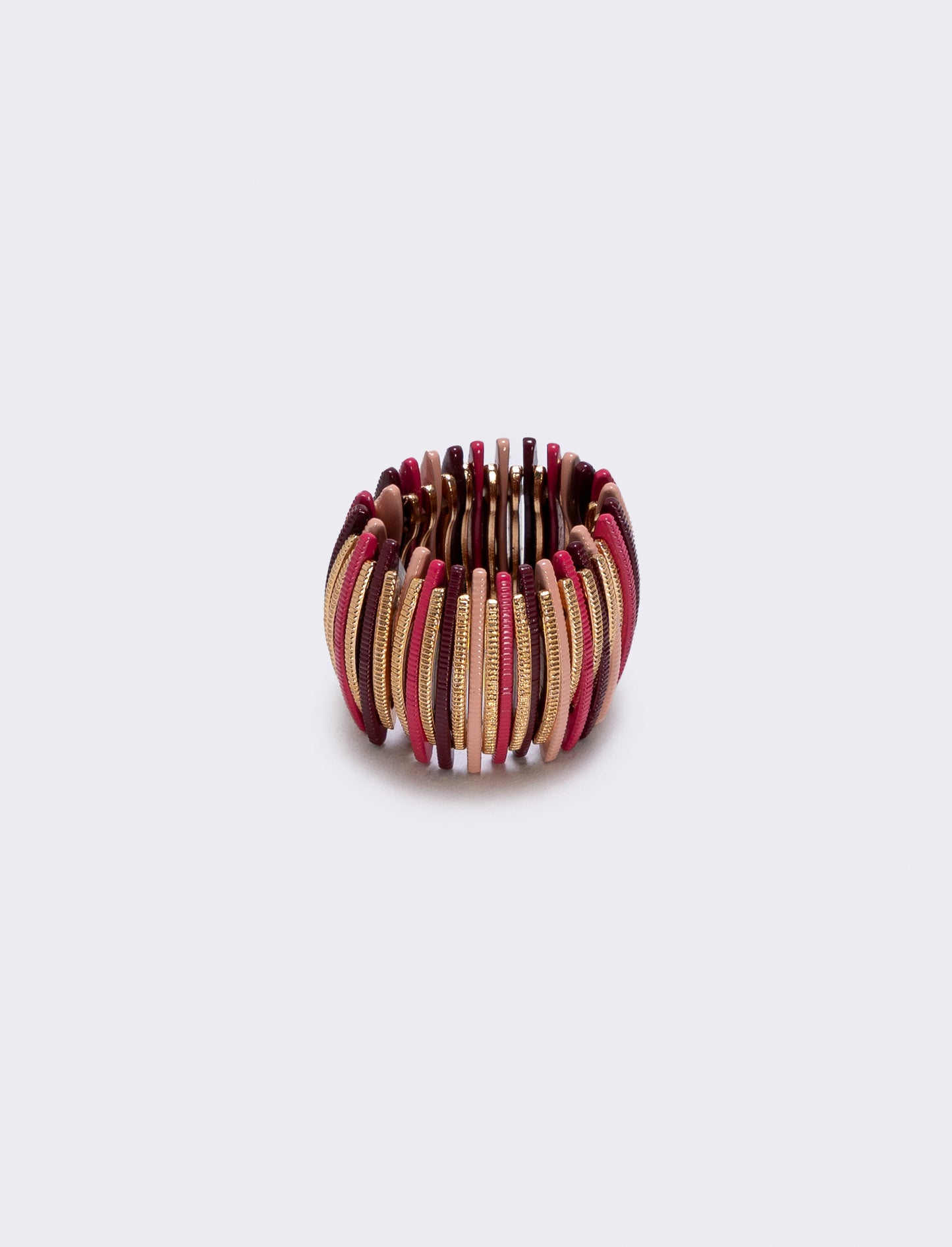 Anello elastico con barrette colorate - Rosa
