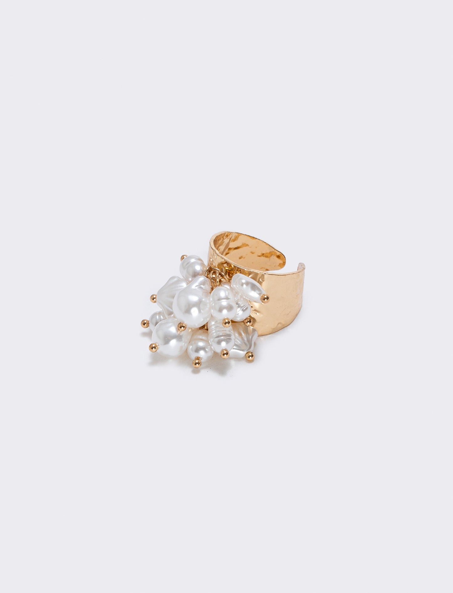 Anello con perle e ciondolo elegante - Oro