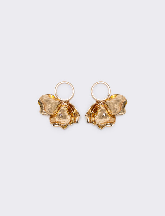 Anello con petali e ciondolo - Oro