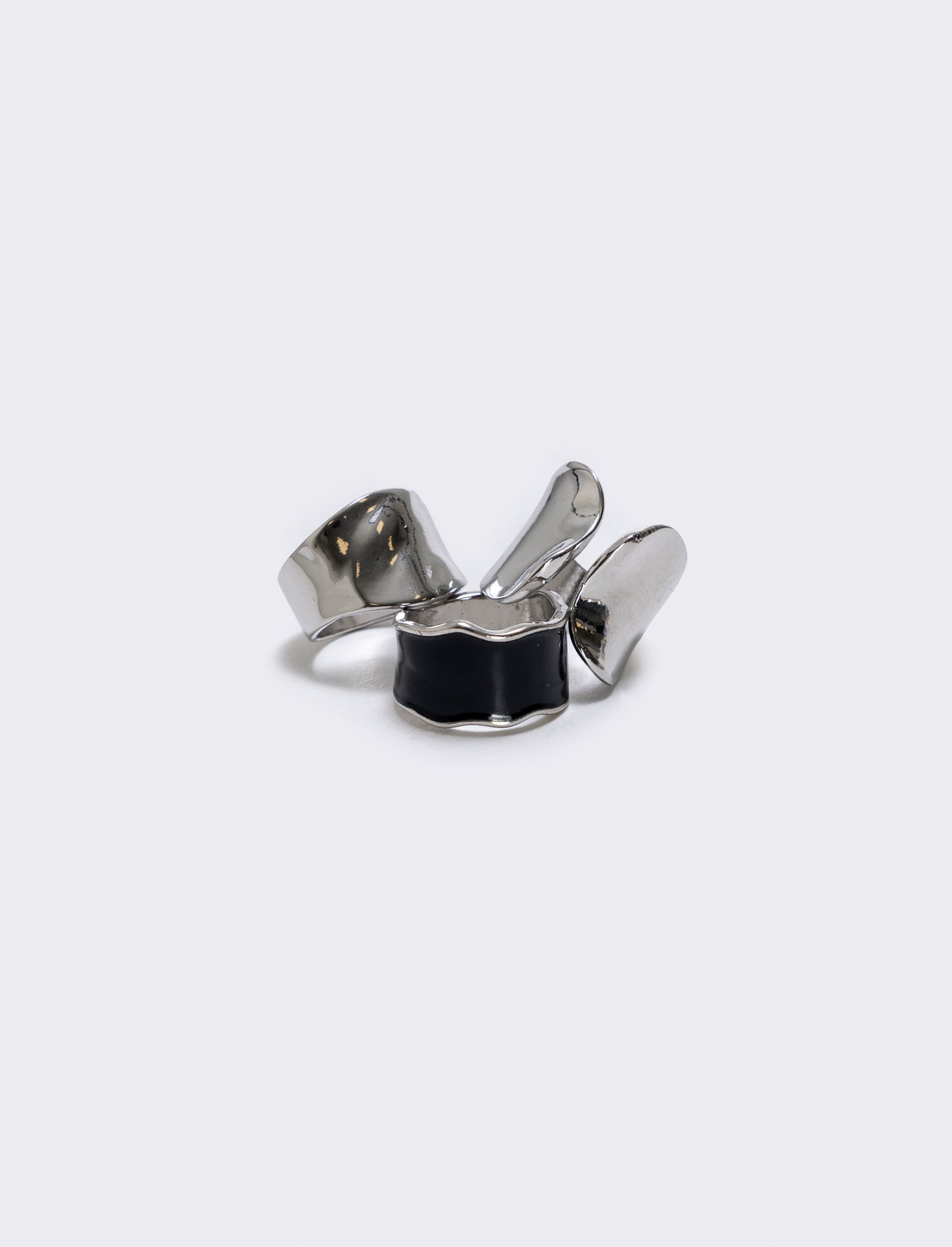 Anelli in metallo martellato - Nero