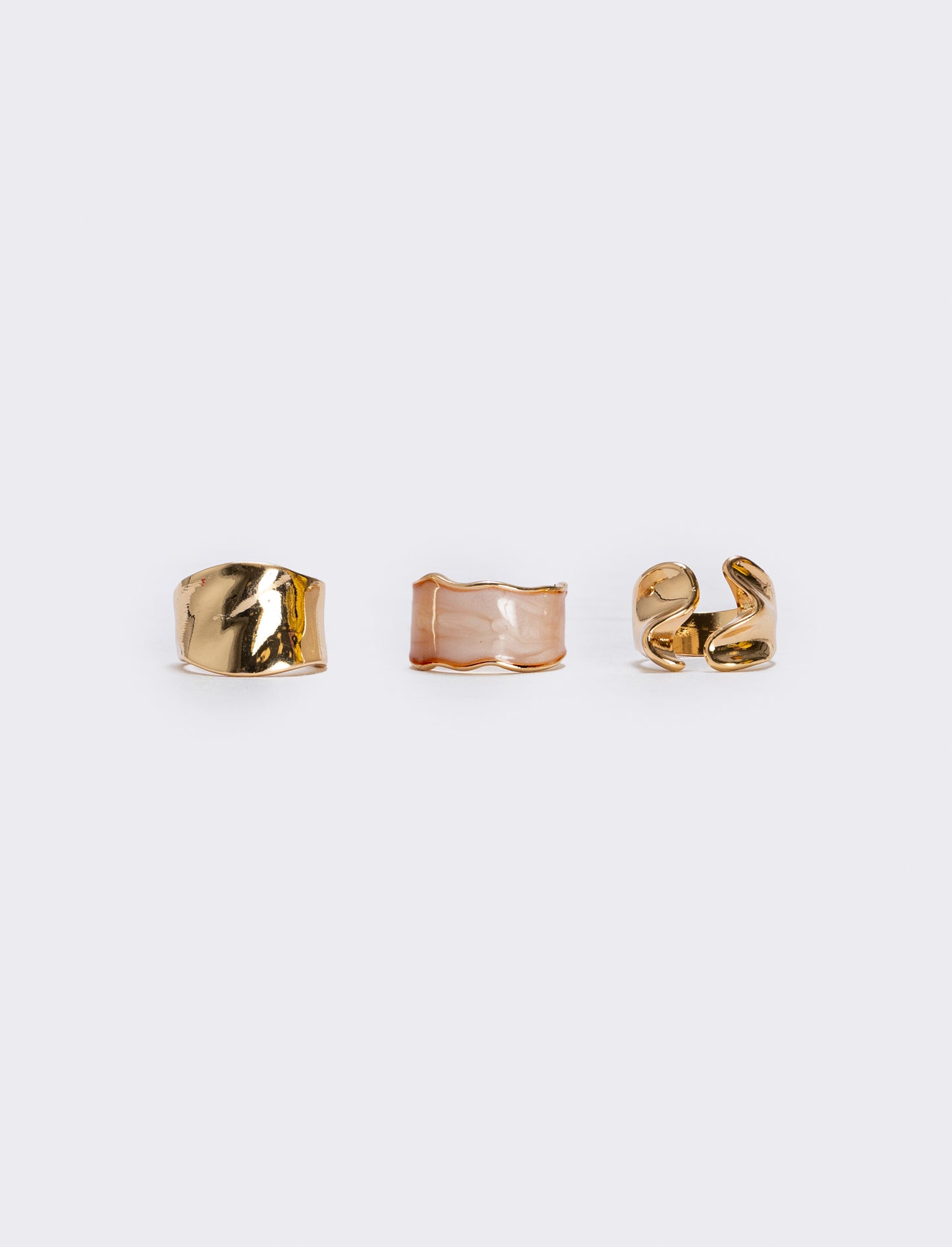 Anelli in metallo martellato - Rosa