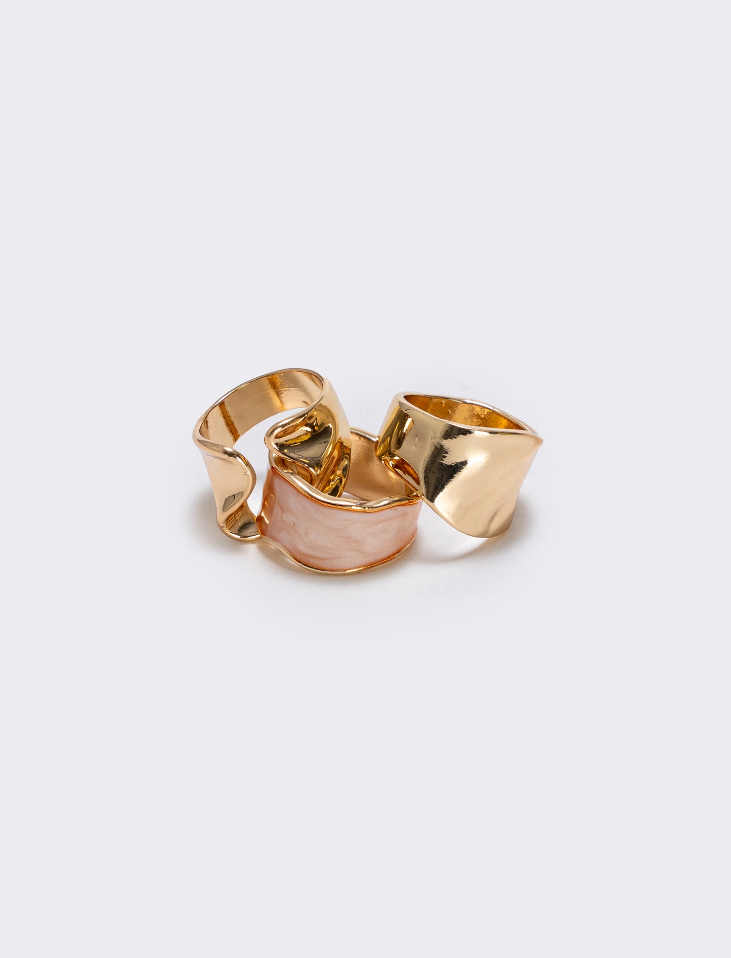 Anelli in metallo martellato - Rosa