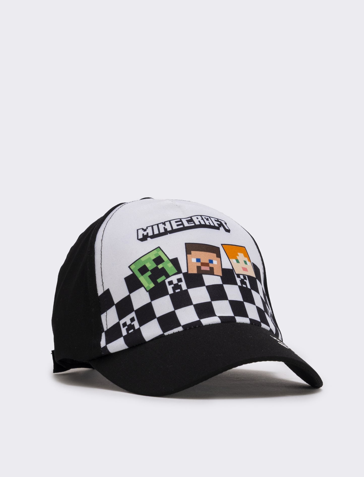 Cappello baseball Minecraft per bambino - bianco/nero