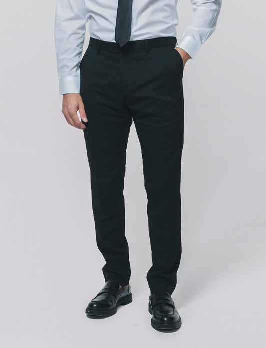 Pantaloni Formal Fit con Tasche Dettagliate - Nero
