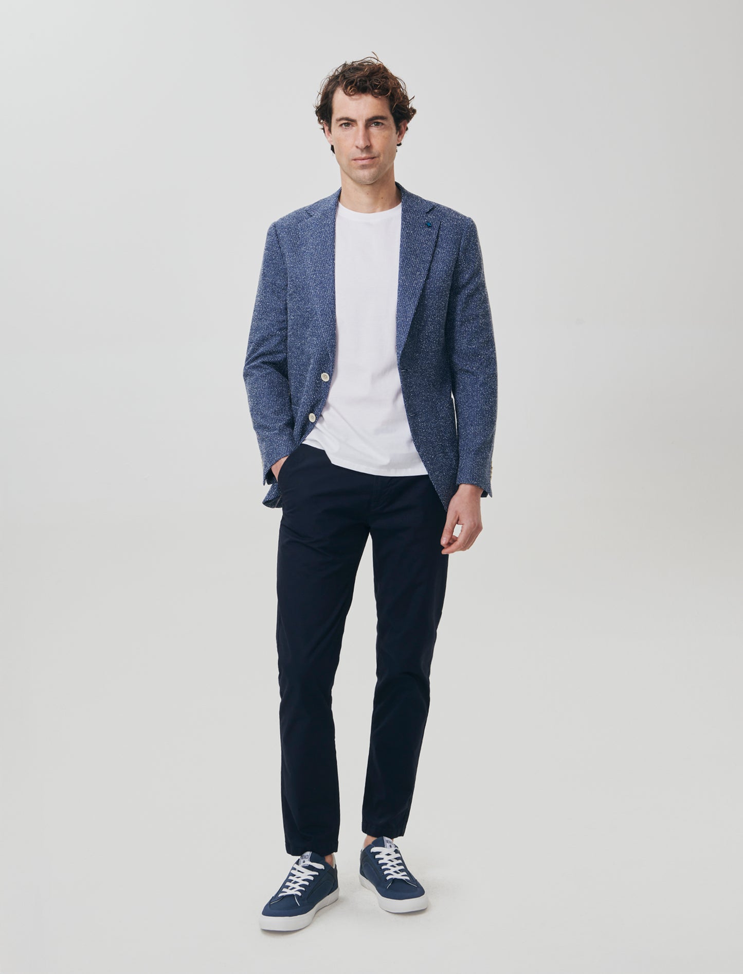 Deconstructed blazer in structured fabric - Blue