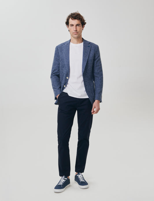 Deconstructed blazer in structured fabric - Blue