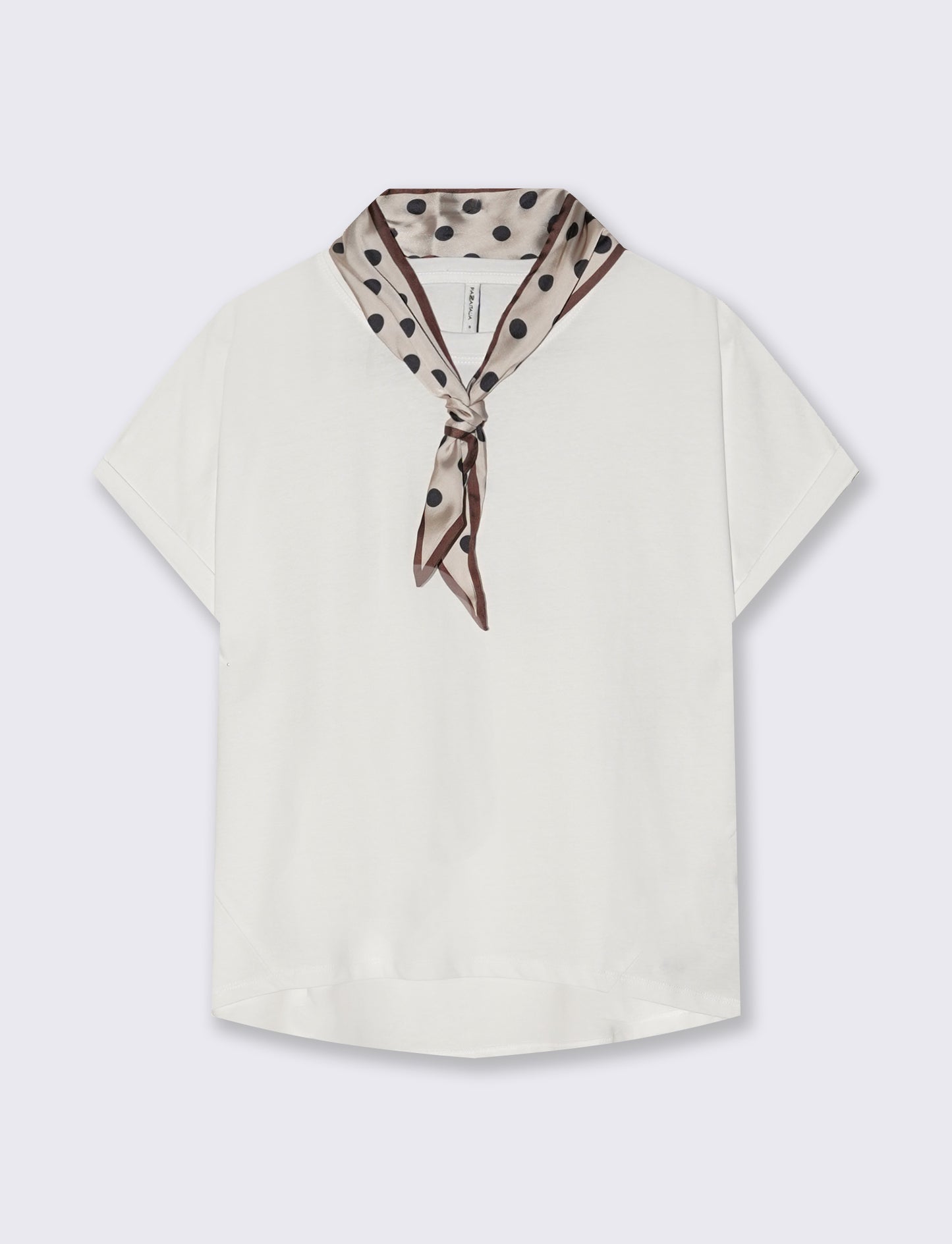 T-shirt in cotone con foulard incluso - Bianco