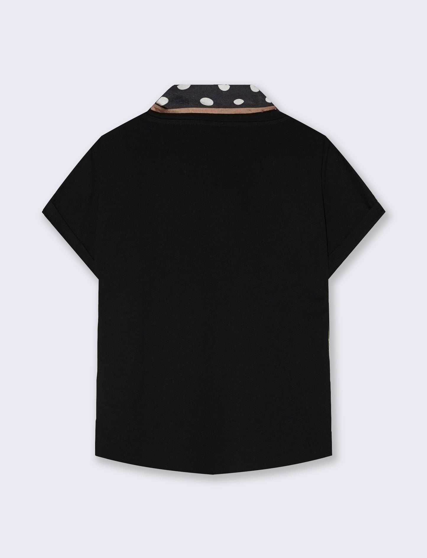 T-shirt in cotone con foulard incluso - Nero