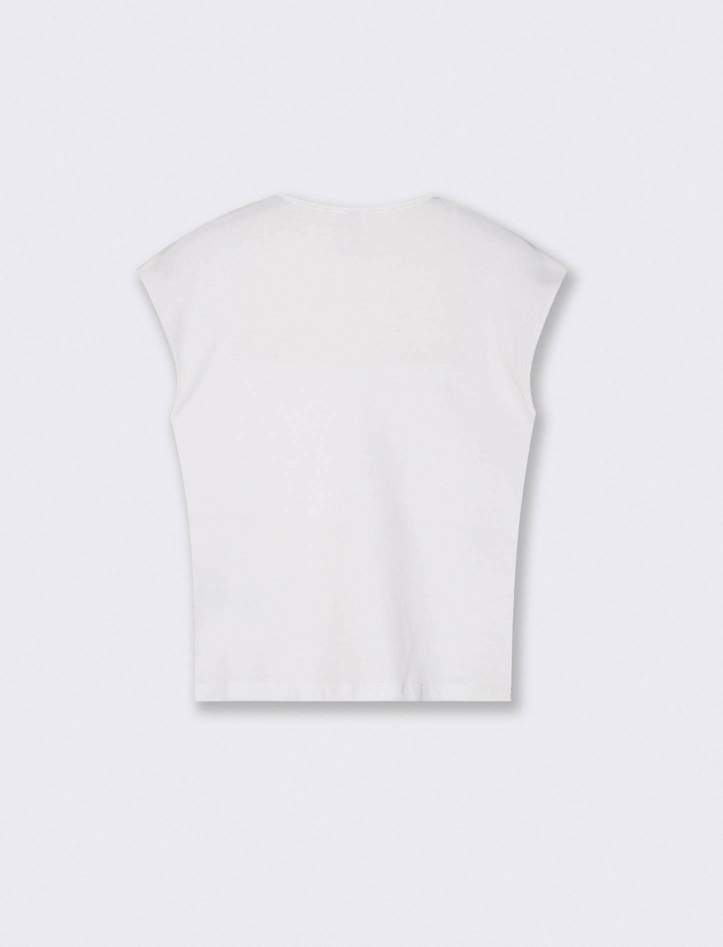 T-Shirt Slim con Spalla Scesa e Scollo Quadrato - Bianco