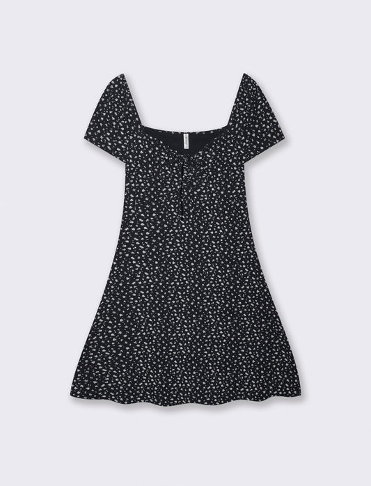 Vestito Corto a Coste con Manica Aletto - var 1