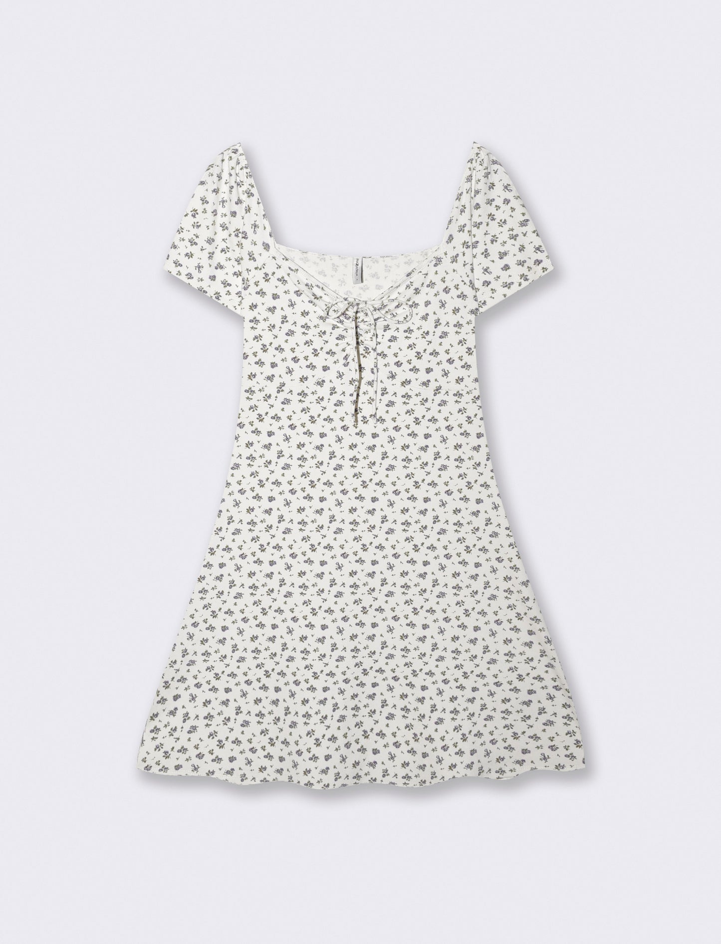 Vestito Corto a Coste con Manica Aletto - var 2