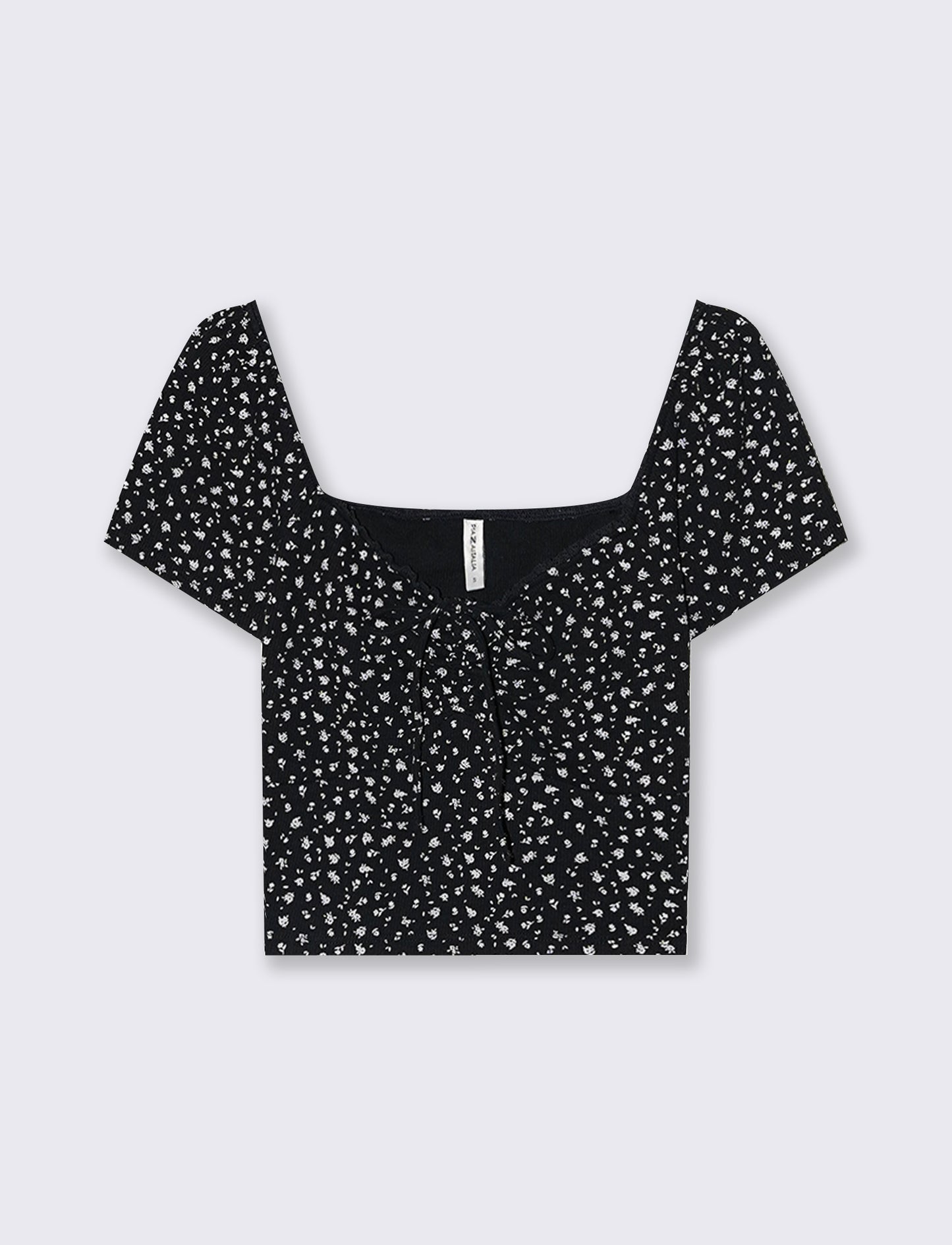Top arricciato con manica corta slim - var 1