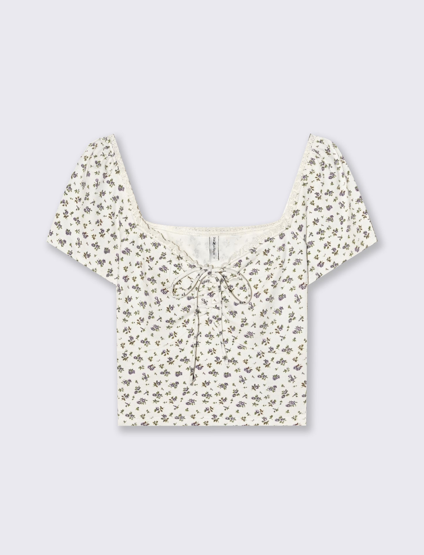 Top arricciato con manica corta slim - var 2
