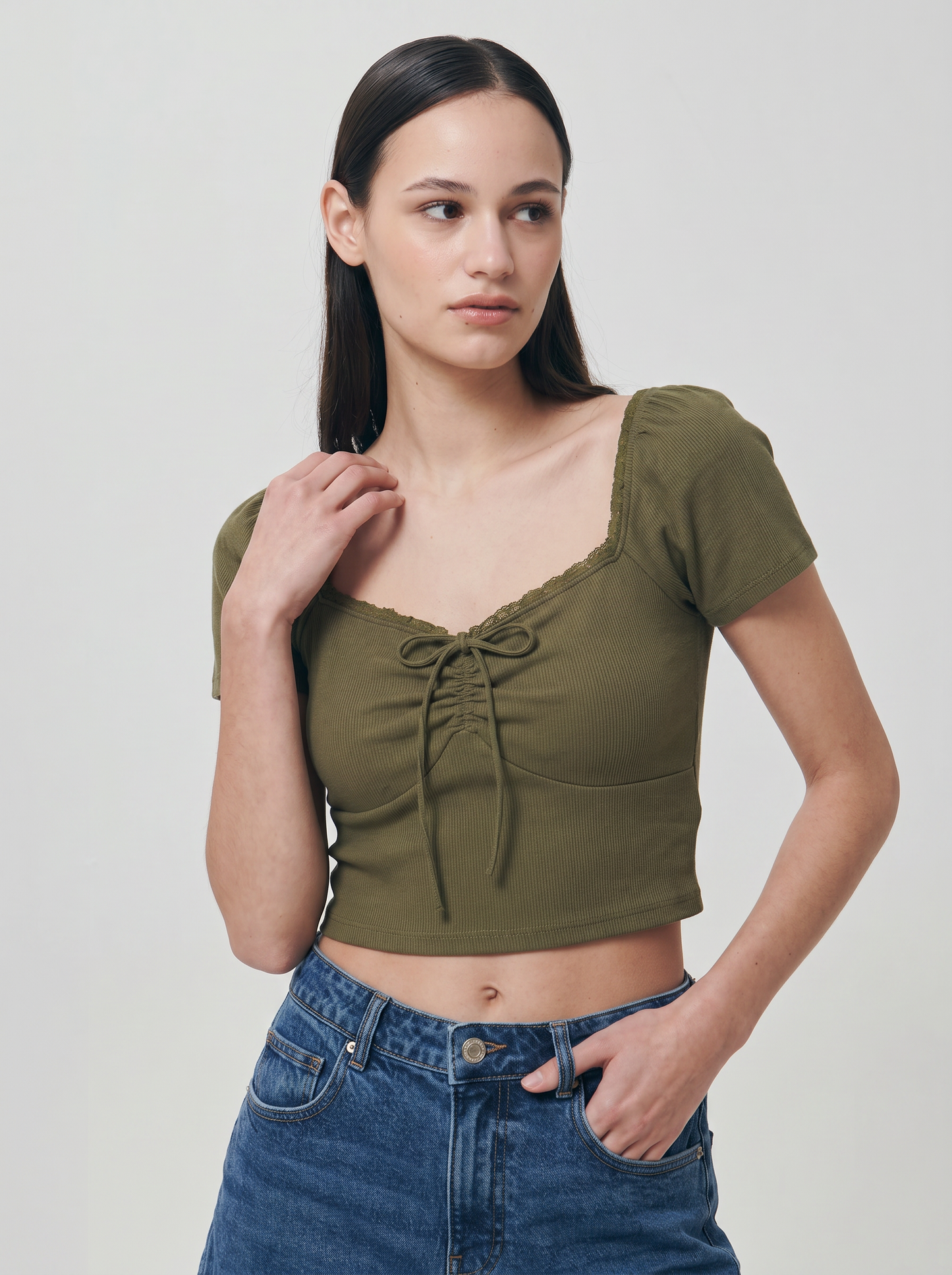 Top arricciato con manica corta slim - Kaky 1