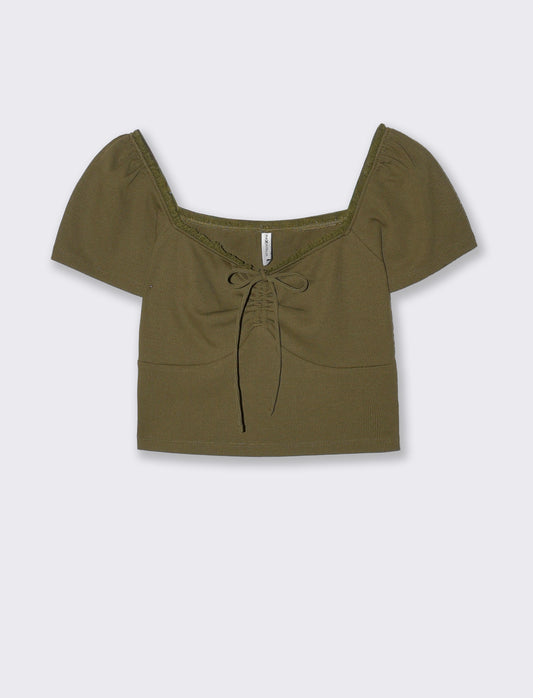 Top arricciato con manica corta slim - Kaky 1