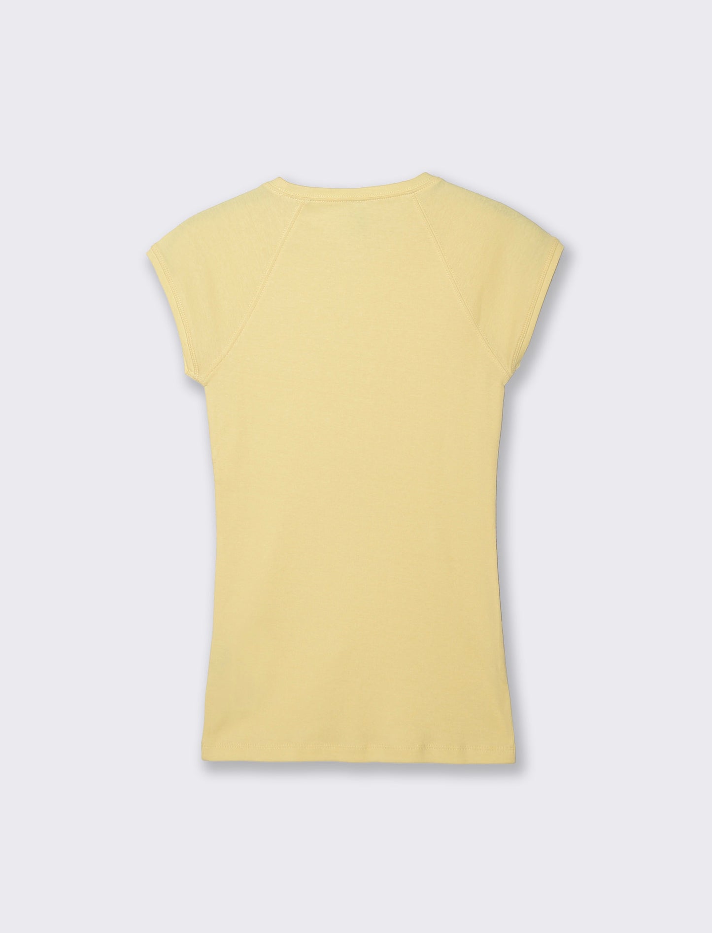 Slim Fit Basic Cotton Raglan T-Shirt - Yellow