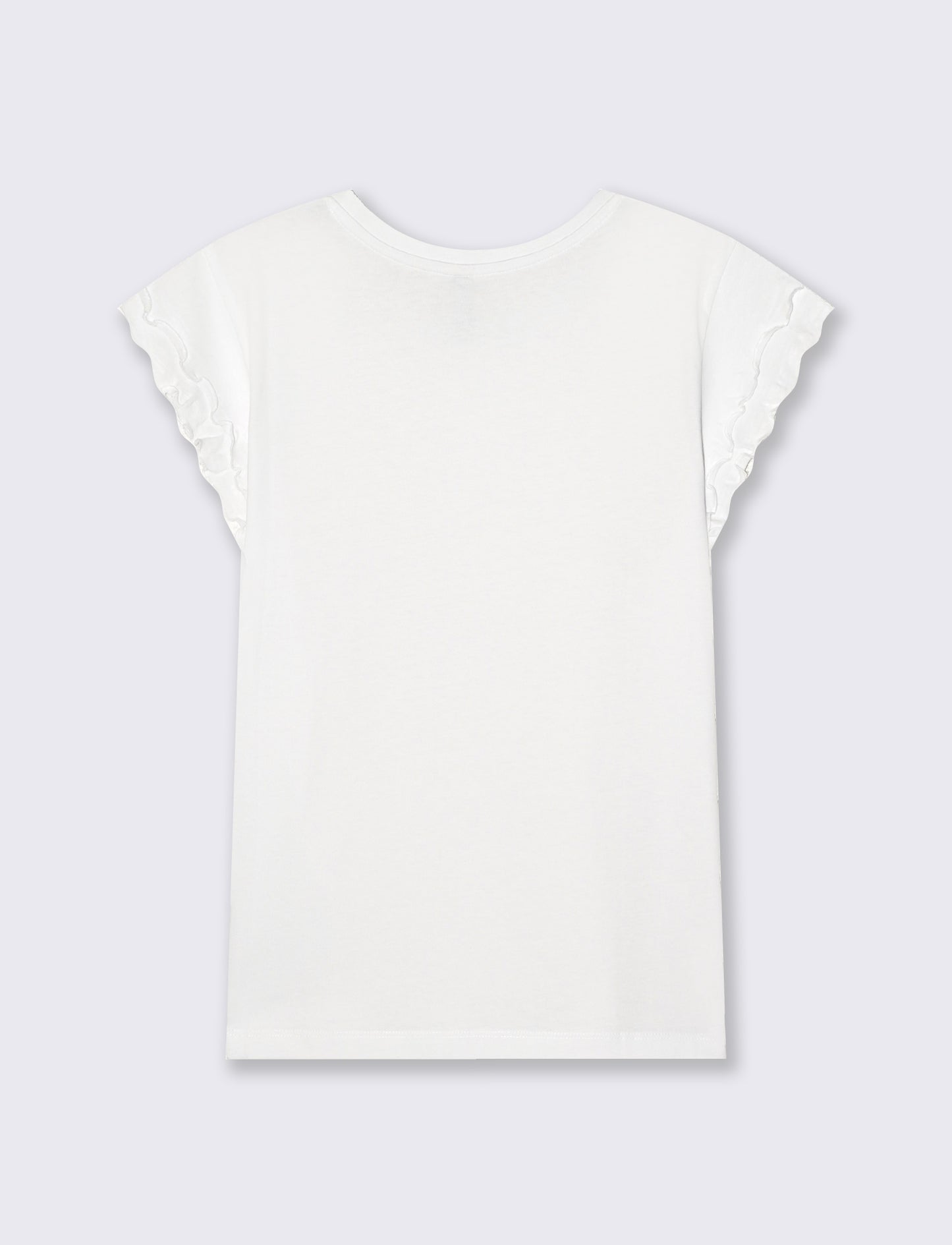 T-Shirt Mezza Manica con Rouches - Bianco