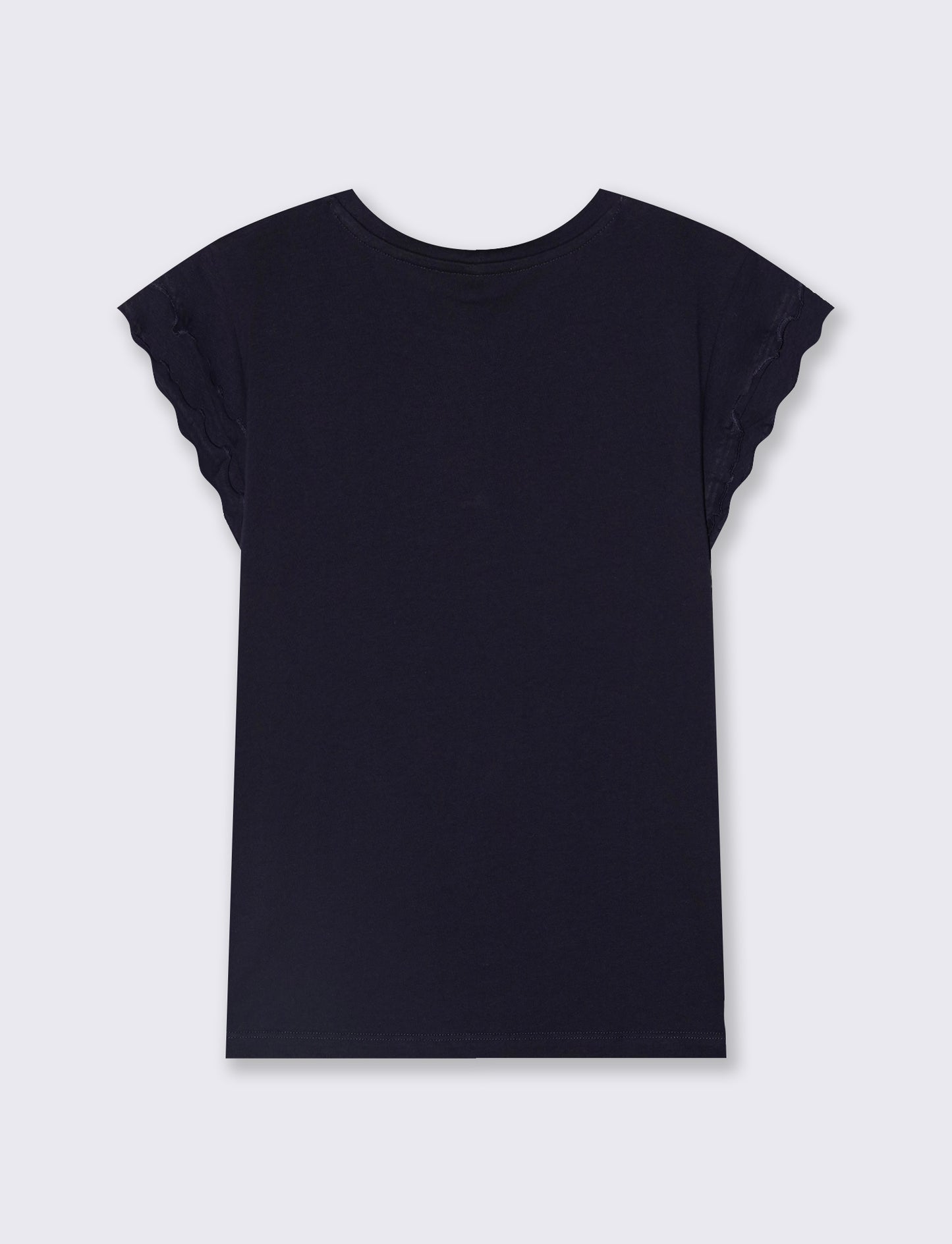 T-Shirt Mezza Manica con Rouches - Blu
